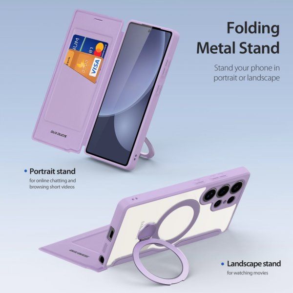 Dux Ducis Samsung Galaxy S25 Ultra Kotelo Skin X Pro Series Jalusta MagSafe Violetti