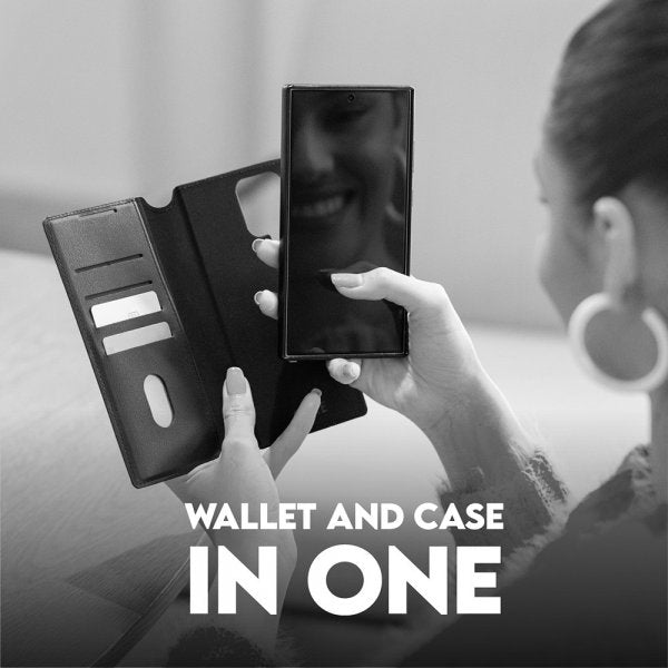 CARE by PanzerGlass Samsung Galaxy S25 Ultra Kotelo Tango Two-in-One Wallet MagSafe Musta
