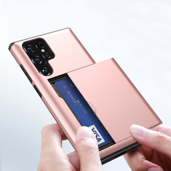 Samsung Galaxy S25 Ultra Kuori Card Slide Ruusukulta