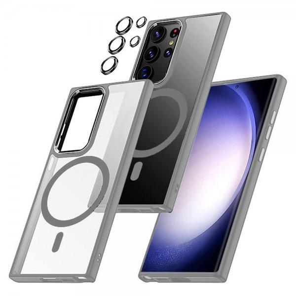 Samsung Galaxy S25 Ultra Kuori Värjätyllä Reunalla MagSafe Harmaa
