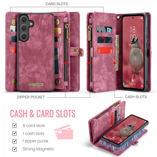 CaseMe Samsung Galaxy S26 Plus -kotelo 008 Series, irrotettava kuori, punainen