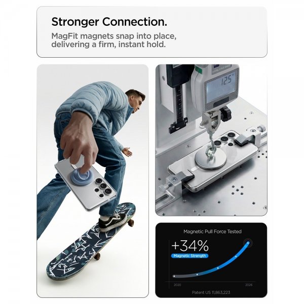 Spigen Samsung Galaxy S26 Ultra -suojakuori Ultra Hybrid MagFit Clear White