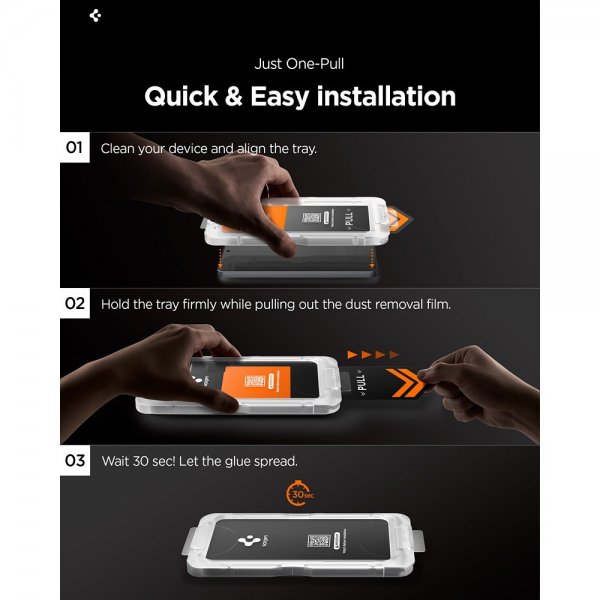 Spigen Samsung Galaxy S26 Ultra -näytönsuoja GLAS.tR EZ Fit Pro Privacy, 2 kpl