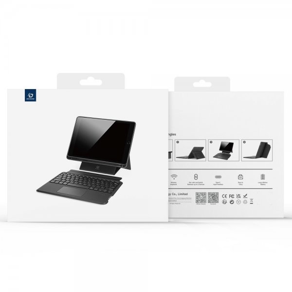 Dux Ducis Samsung Galaxy Tab A8 -kotelo irrotettavalla näppäimistöllä, musta