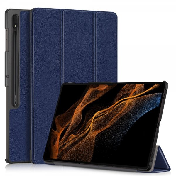 Samsung Galaxy Tab S9 Ultra -suojakotelo, kolmiosainen, sininen