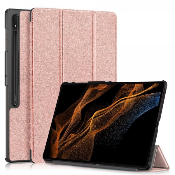 Samsung Galaxy Tab S9 Ultra Suojakuori Kolmiosainen Ruusukulta