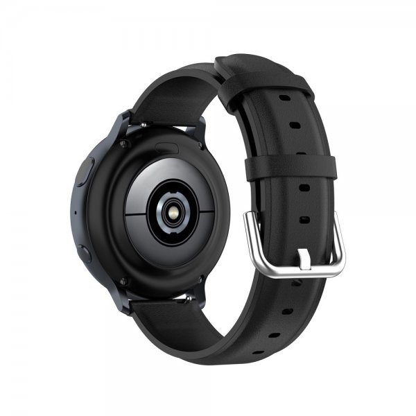 Samsung Galaxy Watch 20mm Ranneke Aitoa Nahkaa Musta