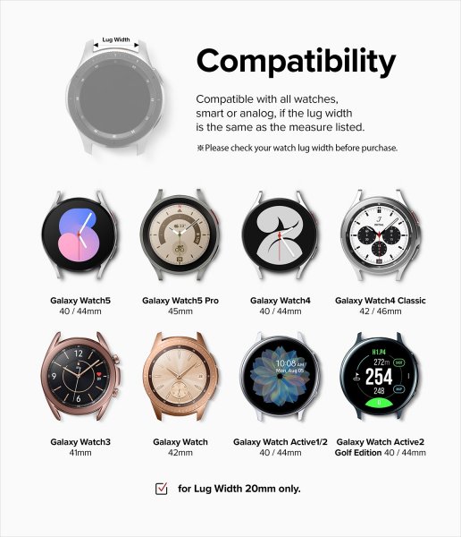 Ringke Samsung Galaxy Watch 20mm ranneke kumi One Bold Band oranssi