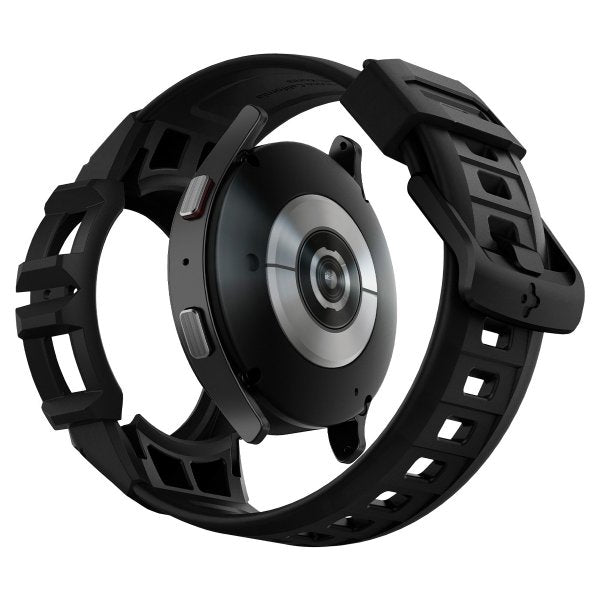 Spigen Samsung Galaxy Watch 4/5 44mm Kuori ja ranneke Rugged Armor Pro Musta