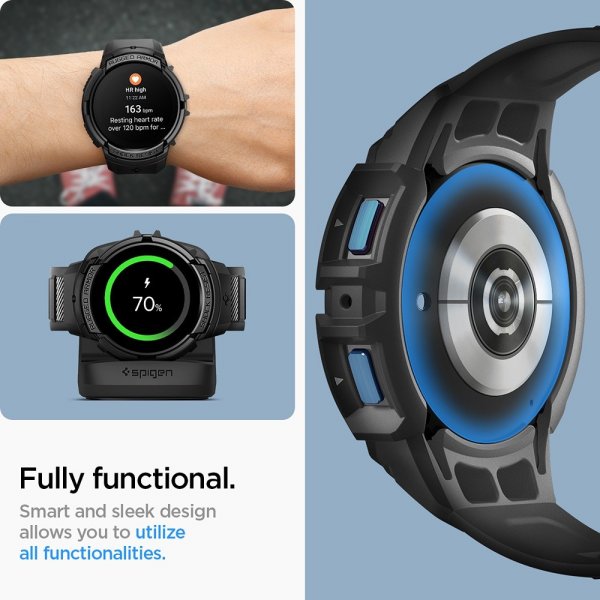 Spigen Samsung Galaxy Watch 6 44mm Kuori ja ranneke Rugged Armor Pro Musta