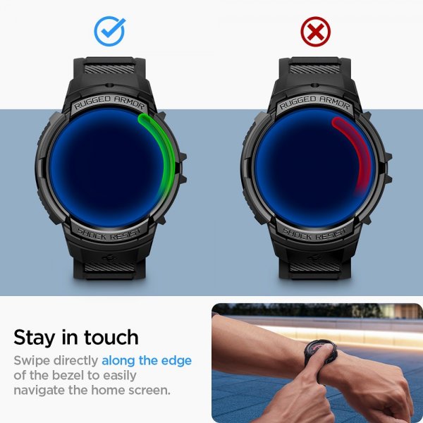 Spigen Samsung Galaxy Watch 6 44mm Kuori ja ranneke Rugged Armor Pro Musta