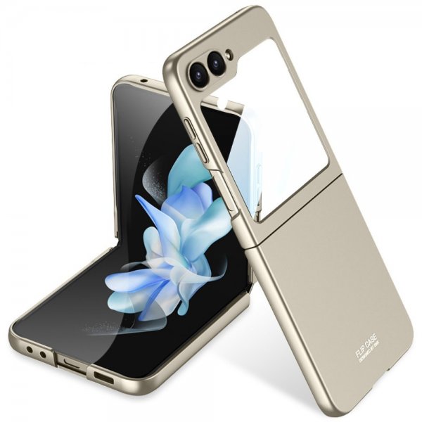GKK Samsung Galaxy Z Flip 6/Flip 7 FE kuori lasisuojalla, harmaa