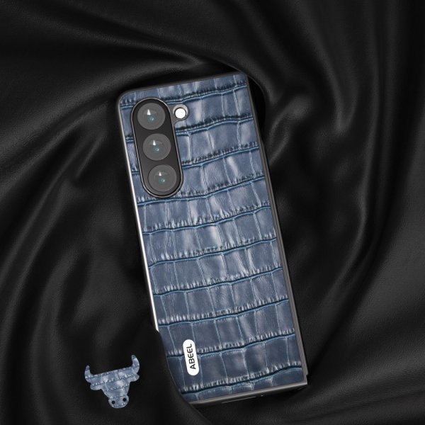 ABEEL Samsung Galaxy Z Fold 5 Kuori Krokotiilikuosi Sininen