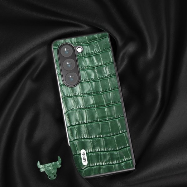 ABEEL Samsung Galaxy Z Fold 5 Kuori Krokotiilikuosi Vihreä