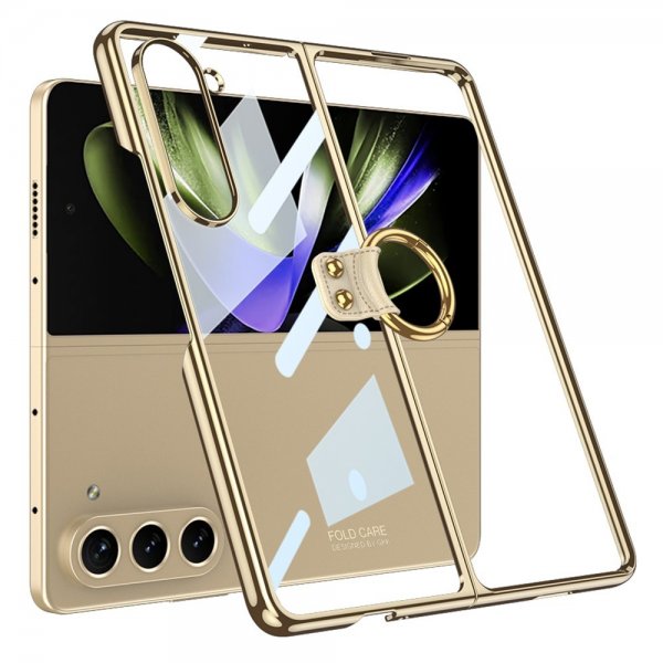 GKK Samsung Galaxy Z Fold 5 -kuori sormustelineellä, kultainen