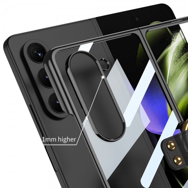 GKK Samsung Galaxy Z Fold 5 -kuori rengaspidikkeellä, läpinäkyvä