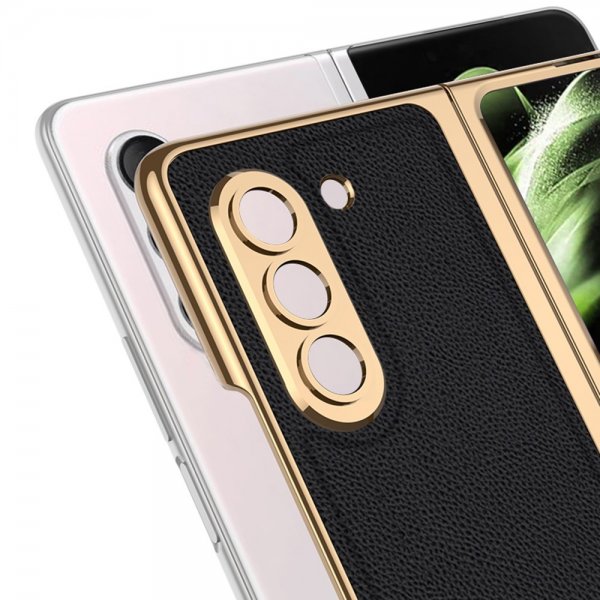GKK Samsung Galaxy Z Fold 5 -kuori pinnoitetulla reunalla, musta