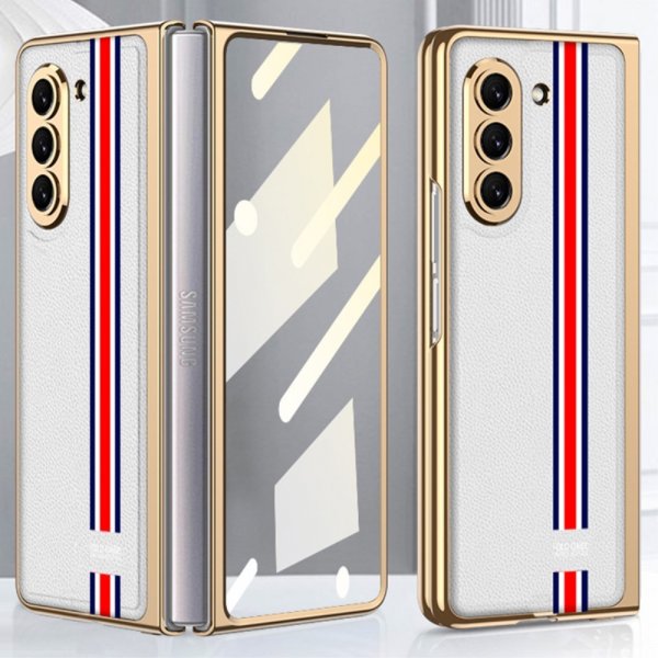 GKK Samsung Galaxy Z Fold 5 -kuori Stripe, valkoinen