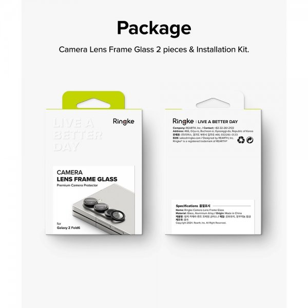 Ringke Samsung Galaxy Z Fold 6 Kameralinssisuoja Kamerakehys 2 kpl