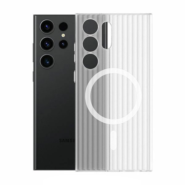 Samsung Galaxy S24 Ultra Kuori Gofrattu MagSafe Valkoinen