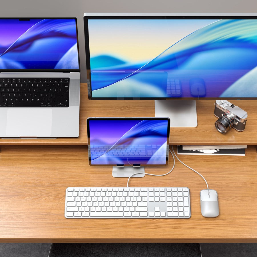 Satechi Langallinen Näppäimistöt Slim LX3 USB-C/USB-A Hopea
