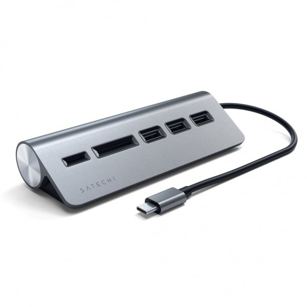 Satechi USB-C Combo -keskitin pöytätietokoneelle – Space Gray