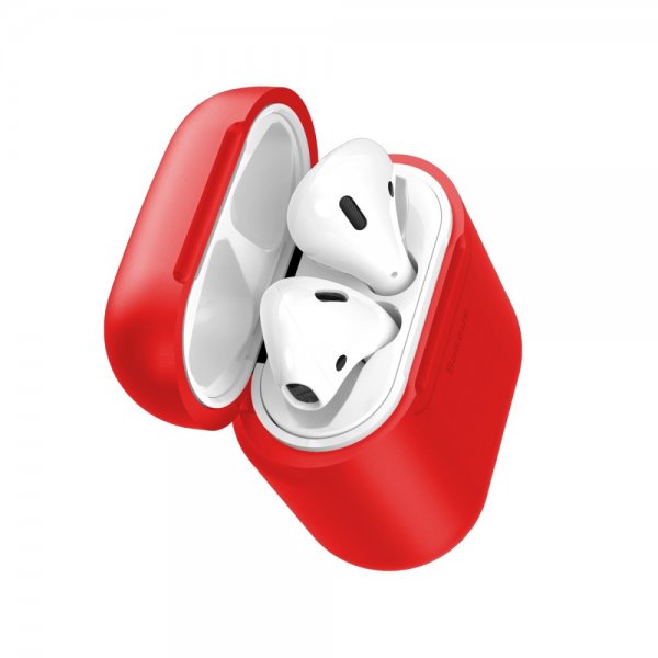 Baseus AirPods 1/2 Kuori Silikoni Punainen
