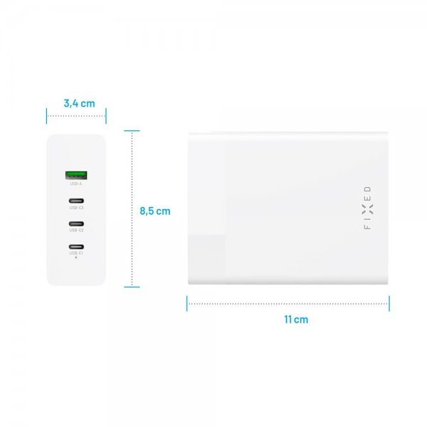 Kiinteä pöytälaturi GaN200-lataustelakka 3xUSB-C & 1xUSB-A