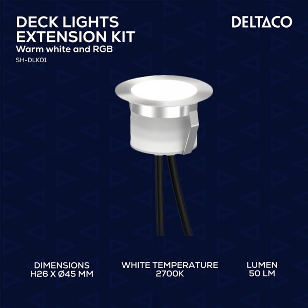 Deltaco Smart Home Älykäs parveke-/terassivalaistus RGB 10 kpl