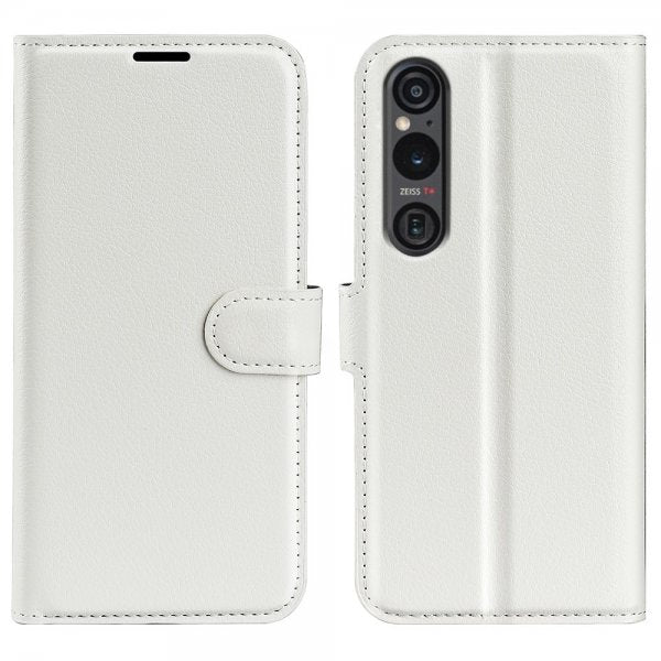 Sony Xperia 1 VI Litchi -kuori, valkoinen
