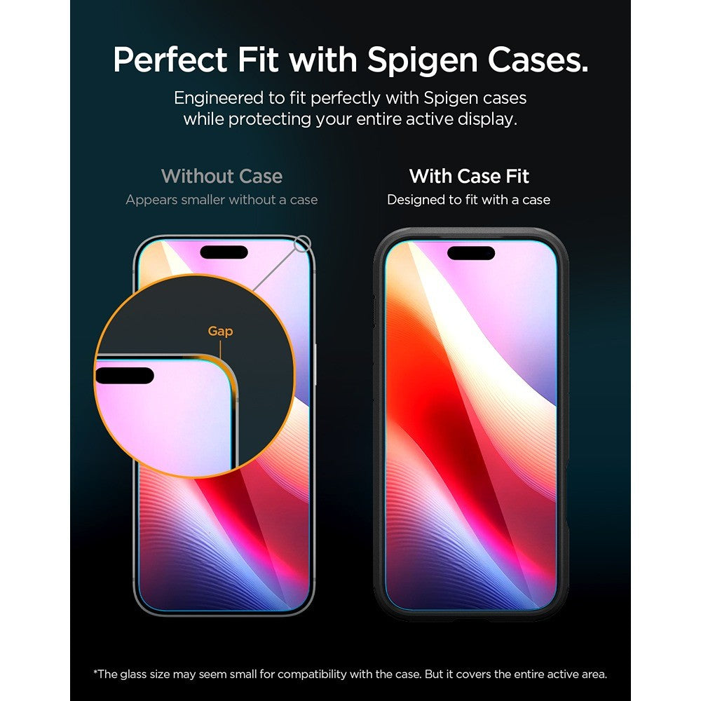 Spigen iPhone 16 Pro/17/17 Pro/18 Pro Näytönsuoja Glas.tR EZ Fit Pro 2-pack