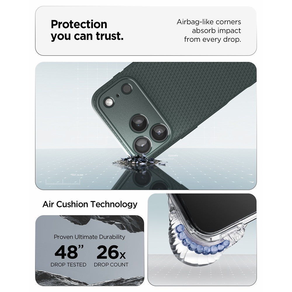 Spigen iPhone 17 Pro/iPhone 18 Pro Kuori Liquid Air Syvänvihreä