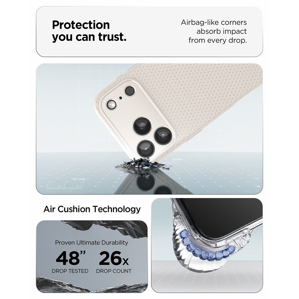 Spigen iPhone 17 Pro/iPhone 18 Pro Kuori Liquid Air Luonnollinen Titaani