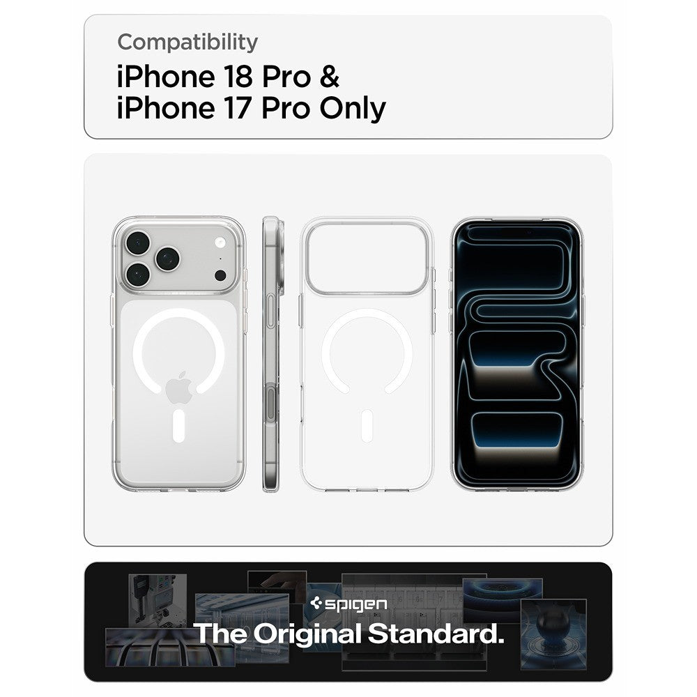 Spigen iPhone 17 Pro/iPhone 18 Pro Kuori Liquid Crystal MagFit Clear White