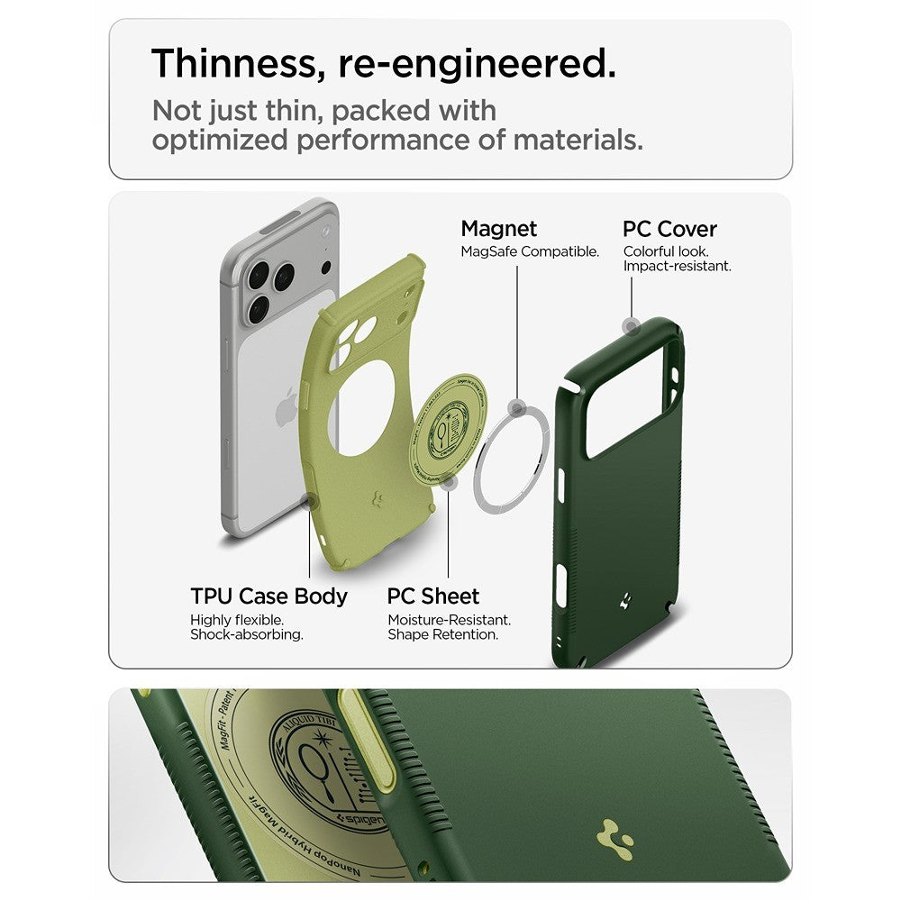 Spigen iPhone 17 Pro/iPhone 18 Pro Kuori Nano Pop Hybrid MagFit Avo Green