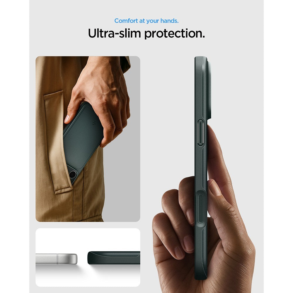 Spigen iPhone 17 Pro/iPhone 18 Pro Kuori Thin Fit MagFit Abyss Green
