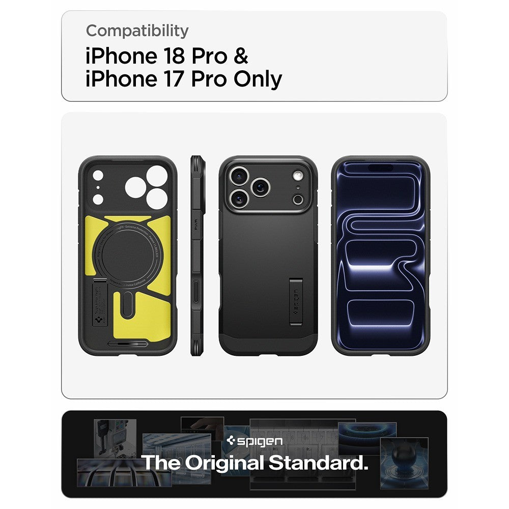 Spigen iPhone 17 Pro/iPhone 18 Pro Kuori Tough Armor T MagFit Musta