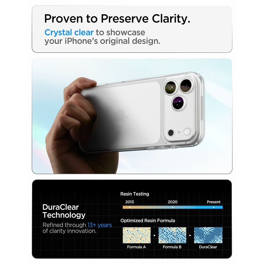 Spigen iPhone 17 Pro/iPhone 18 Pro Kuori Ultra Hybrid Crystal Clear