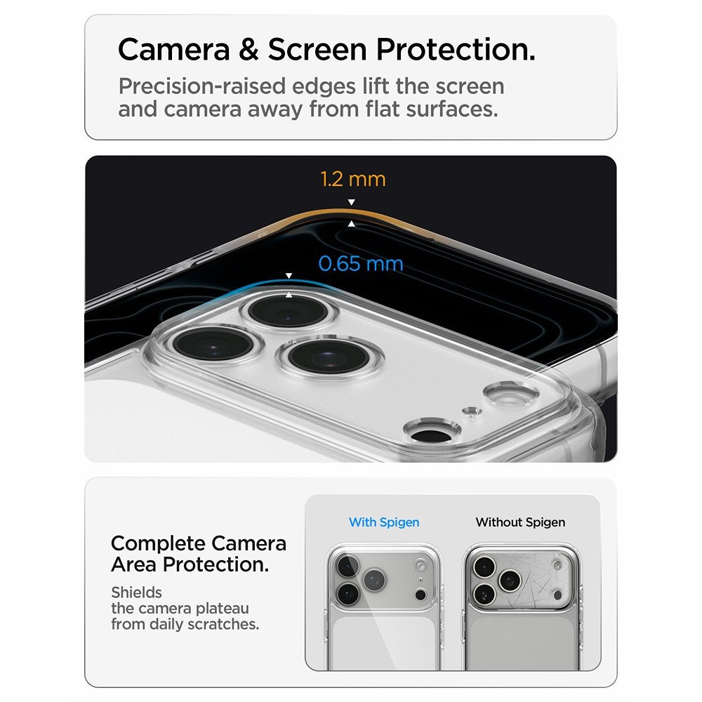 Spigen iPhone 17 Pro/iPhone 18 Pro Kuori Ultra Hybrid Crystal Clear