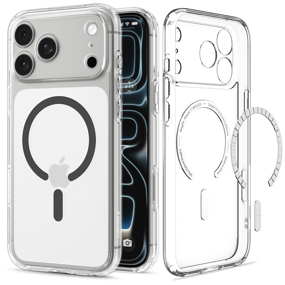 Spigen iPhone 17 Pro/iPhone 18 Pro Kuori Ultra Hybrid MagFit Clear Graphite