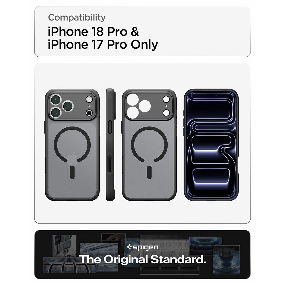 Spigen iPhone 17 Pro/iPhone 18 Pro Kuori Ultra Hybrid MagFit Huurteinen Musta