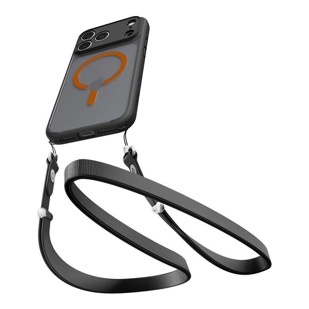 Spigen iPhone 17 Pro/iPhone 18 Pro Kuori Ultra Hybrid MagFit Huurteinen Musta Oranssi