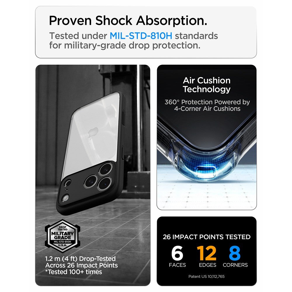 Spigen iPhone 17 Pro/iPhone 18 Pro Kuori Ultra Hybrid Matte Black