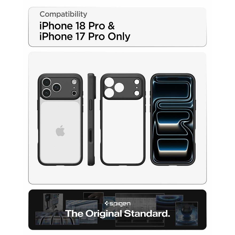 Spigen iPhone 17 Pro/iPhone 18 Pro Kuori Ultra Hybrid Matte Black