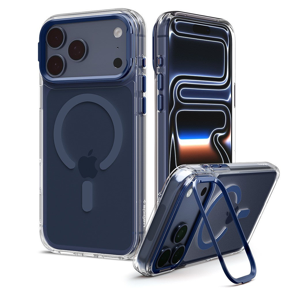 Spigen iPhone 17 Pro/iPhone 18 Pro Kuori Ultra Hybrid Optik S MagFit Clear Deep Blue