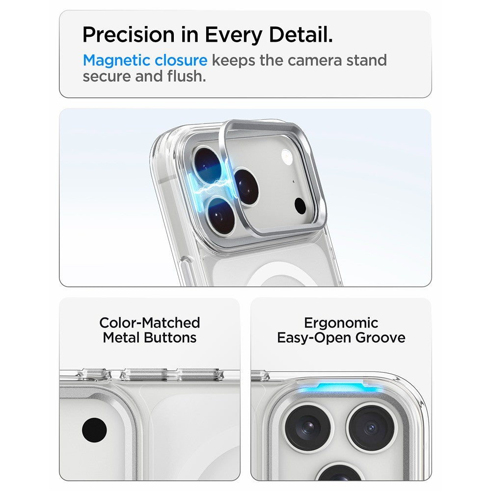 Spigen iPhone 17 Pro/iPhone 18 Pro Kuori Ultra Hybrid Optik S MagFit Clear Hopea