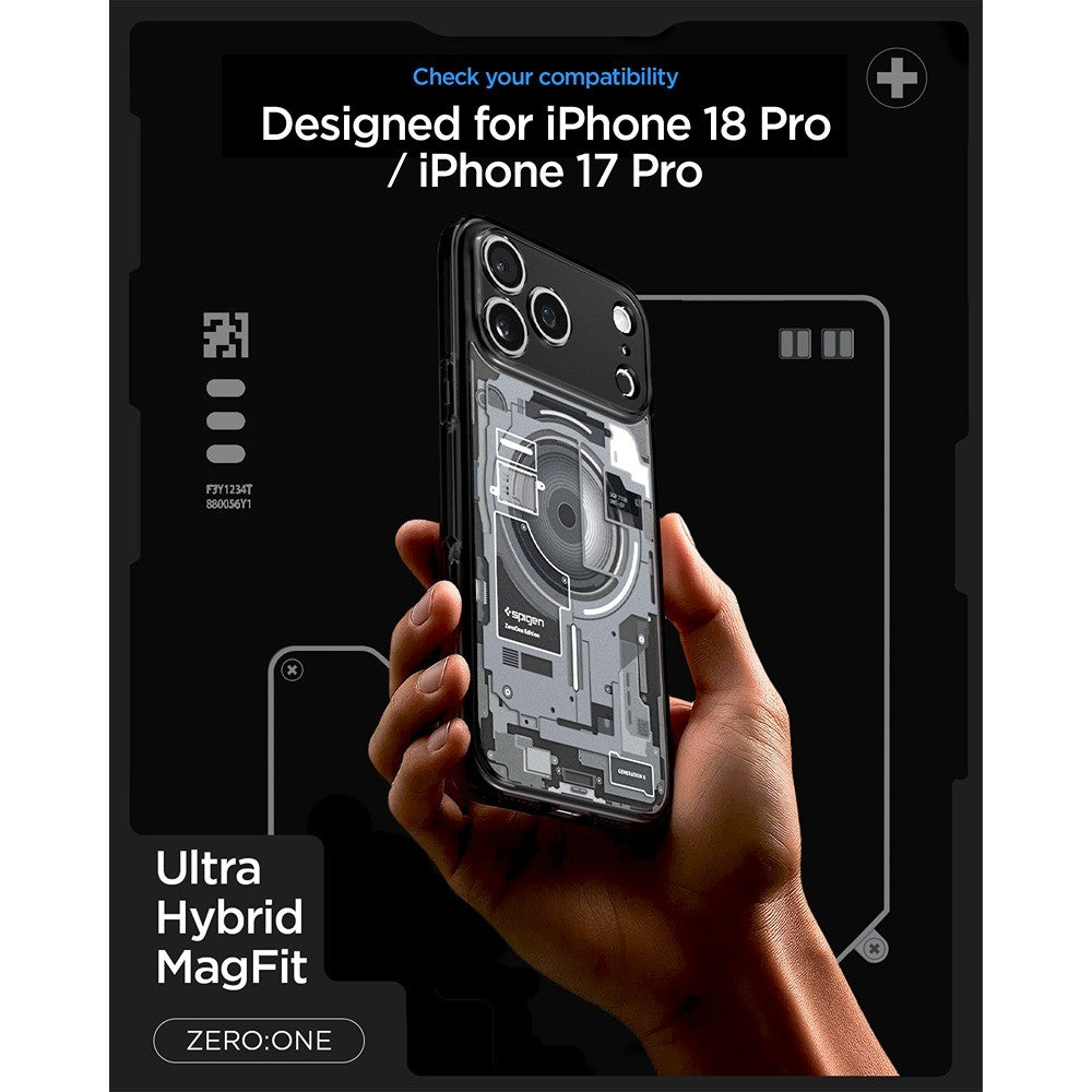 Spigen iPhone 17 Pro/iPhone 18 Pro Kuori Ultra Hybrid Zero One MagFit Musta
