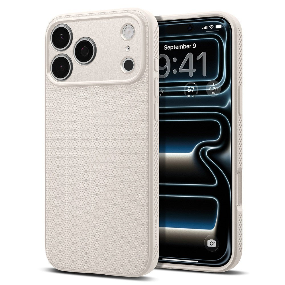 Spigen iPhone 17 Pro Max/iPhone 18 Pro Max Kuori Liquid Air Natural Titaani