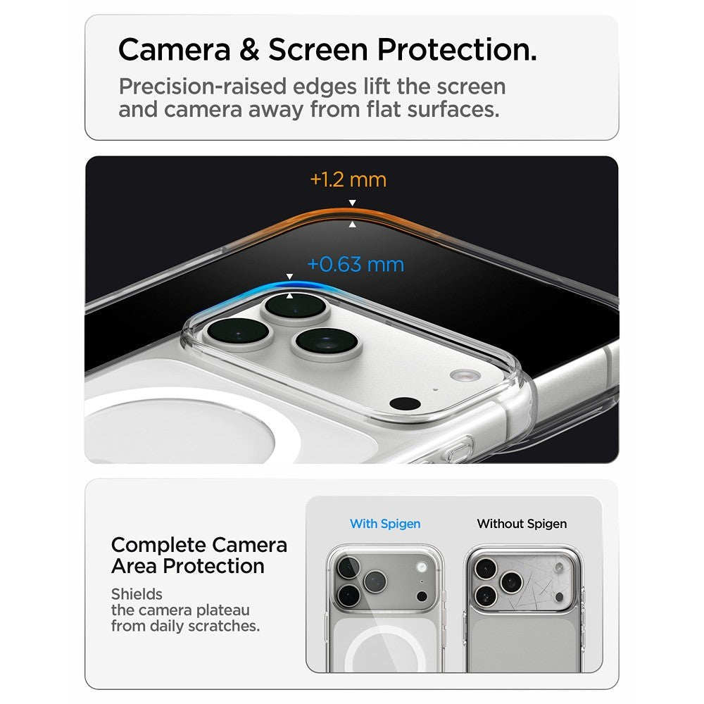 Spigen iPhone 17 Pro Max/iPhone 18 Pro Max Kuori Liquid Crystal MagFit Clear White