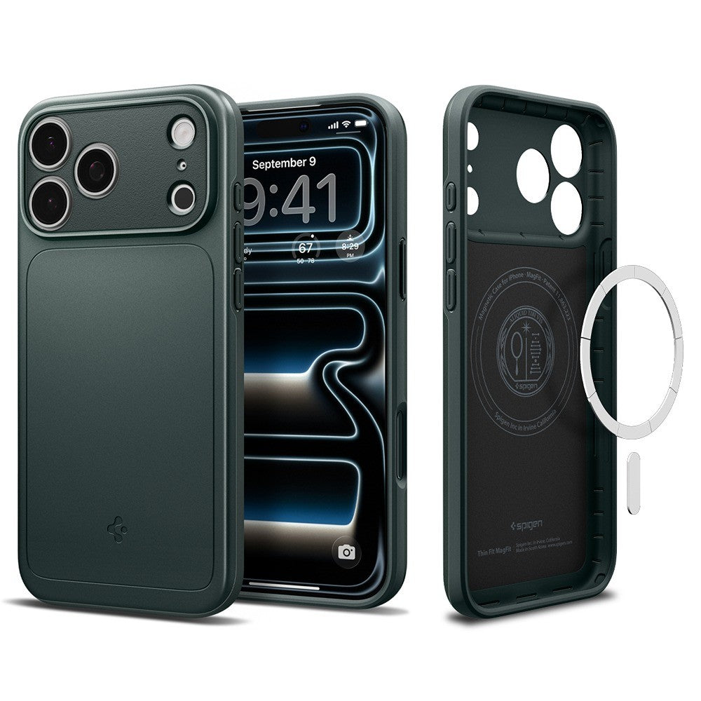 Spigen iPhone 17 Pro Max/iPhone 18 Pro Max Kuori Thin Fit MagFit Abyss Green